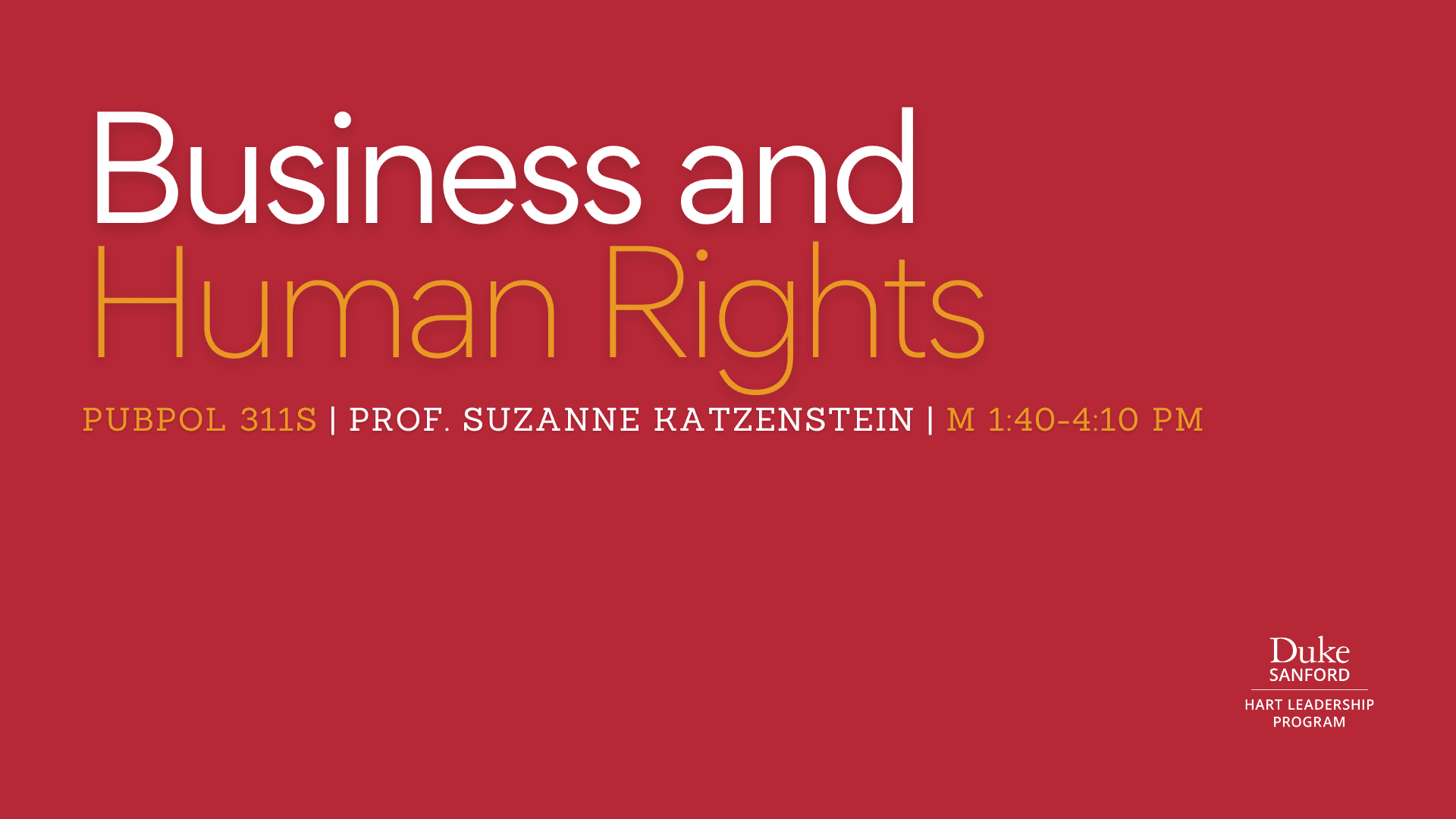 PubPol 311S: Business and Humans Rights