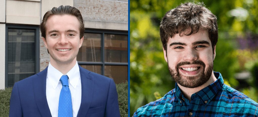 Headshots of the 2023 Sanford Award winners, from left: Alex Hoffman and Quinn C. Smith