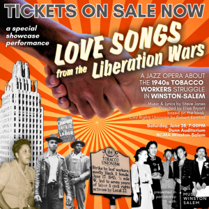 Flyer advertising the Love Songs from the Liberation Wars special showcase